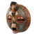 African wood mask, 'Bird of Happiness' - Circular Hand Crafted and Painted West African Mask (image 2b) thumbail