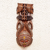 African wood mask, Vigilant Woman