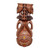 African wood mask, 'Vigilant Woman' - Artisan Hand Carved Authentic African Mask with Repousse