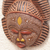 African wood mask, 'Vigilant Woman' - Artisan Hand Carved Authentic African Mask with Repousse (image 2c) thumbail
