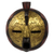 African wood mask, 'Animal Safari' - Circular African Mask Covered in Brass with Animal Motifs thumbail