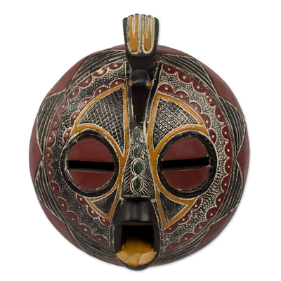 Bird Theme Folk Art Hand Carved African Mask