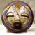 Beaded African wood mask, 'Promise of Prosperity' - Bead and Brass Repousse African Wall Mask with Animal Motifs thumbail