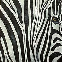 'Zebra Beauty II' (2014) - Realistic Signed Close-Up Painting of a Zebra