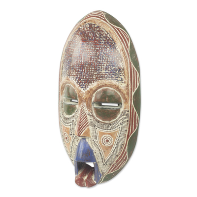 Máscara de madera africana - Máscara africana con tema de fantasma auténtico de estilo antiguo