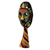 African wood mask, 'Sumsu' - West African Wood Mask with Brass and Recycled Glass Beads