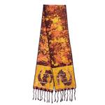 Cotton batik scarf, 'Golden Gye Nyame' - Signed Ghanaian Batik Adinkra Scarf in Brown and Gold