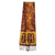 Cotton batik scarf, 'Golden Brown Unity Chain' - Signed Handcrafted Adinkra Scarf in Brown and Yellow