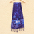 Cotton batik shawl, 'Blue Moonlight Village' - Artisan Crafted Signed Blue Batik Shawl from Ghana thumbail