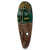 Afrikanische Holzmaske - Handgefertigte braune und grüne afrikanische Maske aus Ghana