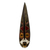 African wood mask, 'Helper King' - Brown and Black Long African Wall Mask from Ghana thumbail