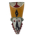 African wood mask, 'Saboni' - Colorful African Mask with Brass and Aluminum Accents thumbail