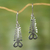 Sterling silver dangle earrings, 'Aya' - Sterling Silver Dangle Earrings with Adinkra Symbol of Fern