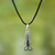 Sterling silver pendant necklace, 'Aya' - Sterling Silver Pendant Necklace with Adinkra Symbol of Fern