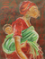 Mütterliche Fürsorge - Original-Acryl-Portrait von Mutter und Kind auf Leinwand