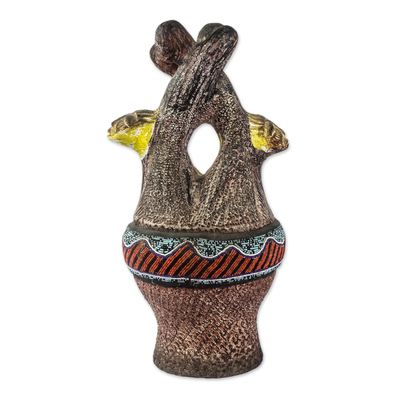Original Ceramic Romance Sculpture from West Africa