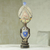 Wood statuette, 'Sika Sunsum' - Artisan Hand Carved Sese Wood and Aluminum Beaded Statuette (image 2b) thumbail