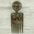 Wood wall decor, 'Fante Comb I' - Fante Woman Comb Artisan Crafted Wood Wall Art Sculpture