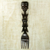 Wood wall sculpture, 'Afia's Fork' - Fork-shaped Wall Sculpture with Female Face Carved in Wood