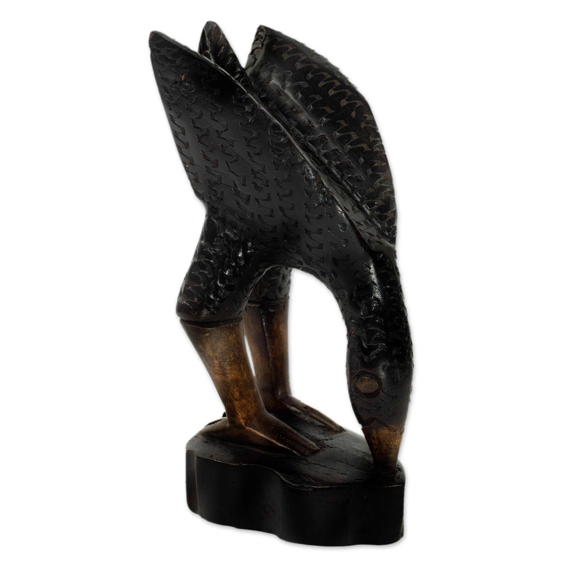 Rustic Hand Carved African Wood Sculpture of Crow - Bele Bele | NOVICA