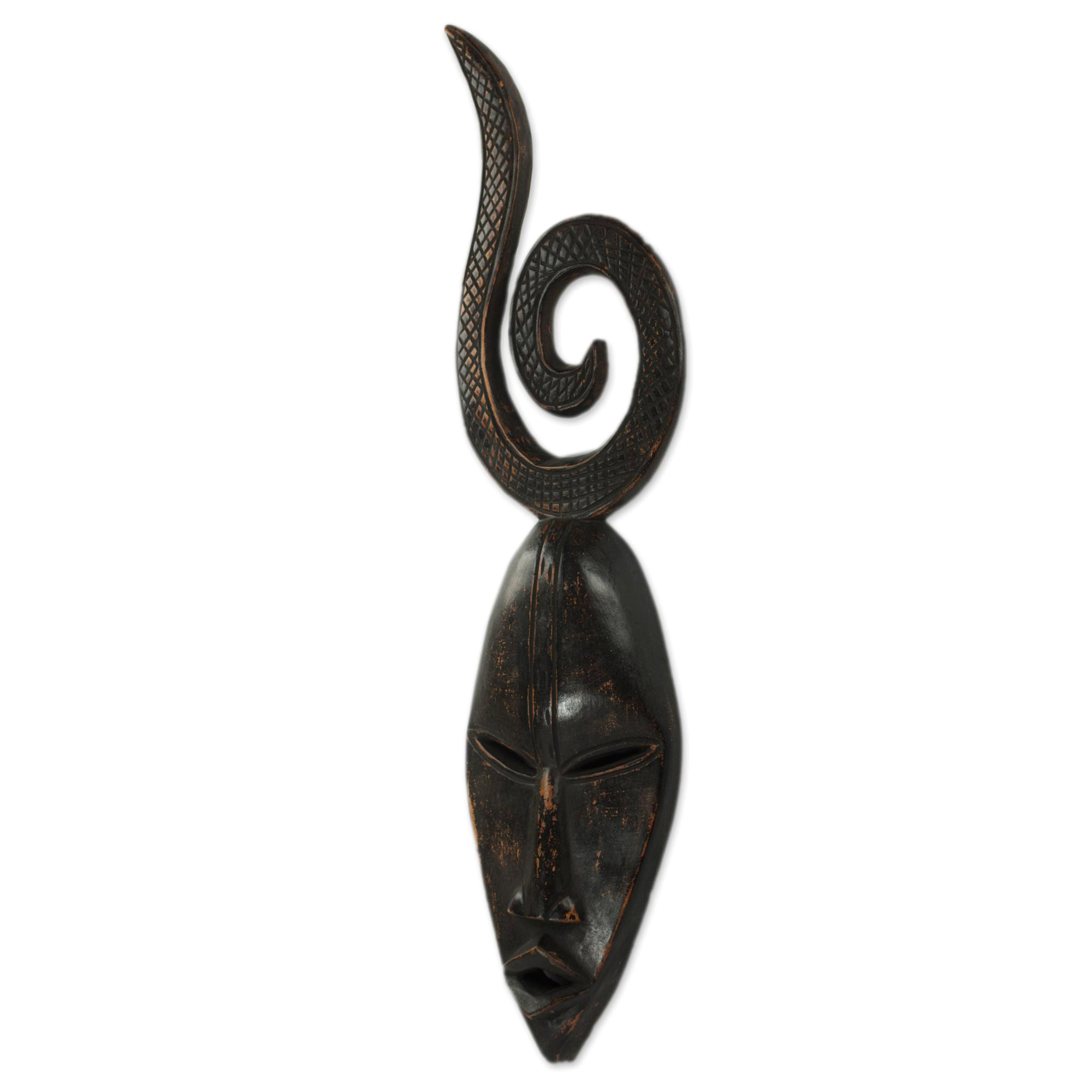 West African Wood Mask Hand Carved In Ghana Sankofa Spirit Novica