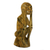 Wood sculpture, 'Thinking Man' - Rustic Artisan Carved Wood Sculpture of Thinking Man