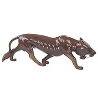 Ebony wood sculpture, 'Panther' - Ebony Wood Panther Hand Carved by African Artisan