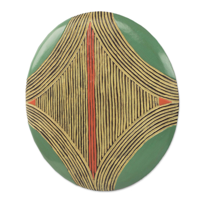 Máscara de madera africana - Máscara Africana Circular Abstracta de Gabón y el Congo