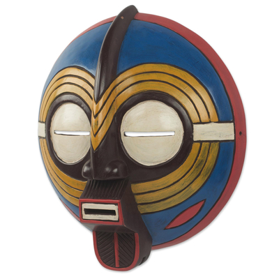 Sese wood mask, 'Baluba Dance Spirit II' - African Dance Spirit Wall Mask Artisan Crafted Wood Art
