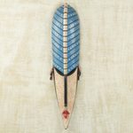 African wood mask, 'Beautiful Northern Maiden' - African Handmade Wall Mask of Northern Ghana Maiden