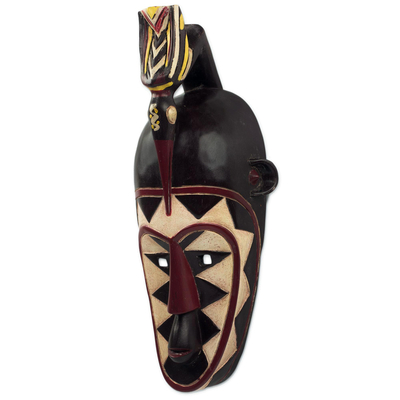 African wood mask, 'Senufo Order' - Artisan Crafted Senufo Replica African Wall Wood Mask