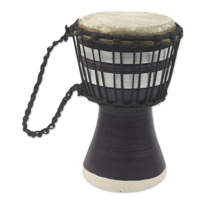 Artisan Crafted West African Decorative Djembe Black Drum
