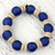 Recycled glass and wood stretch bracelet, 'Accra Blue' - Blue Beaded Stretch Bracelet with Recycled Glass and Wood thumbail