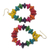 Wood dangle earrings, 'Joyous Celebration' - Colorful Fair Trade Beaded Wood Dangle Earrings from Ghana (image 2b) thumbail
