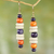 Wood dangle earrings, 'Summer Rain' - Purple and Orange Sese Wood Dangle Earrings
