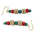 Wood dangle earrings, 'Cascade of Color' - Red and Green Accent Beaded Wood Dangle Earrings (image 2b) thumbail