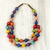Recycled beaded plastic necklace, 'Carnival Flair' - Colorful Recycled Plastic Beaded Necklace from Ghana