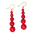 Upcycled dangle earrings, 'Eco Red - Eco Friendly Handcrafted West African Dangle Earrings (image 2b) thumbail