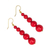 Upcycled dangle earrings, 'Eco Red - Eco Friendly Handcrafted West African Dangle Earrings