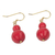 Upcycled dangle earrings, 'Mystical Red' - Hand Crafted Red Recycled Plastic Dangle Earrings from Ghana thumbail
