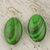 Upcycled dangle earrings, 'Rustic Love in Green' - Hand Crafted Upcycled Plastic Dangle Earrings in Green (image 2) thumbail