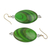 Upcycled dangle earrings, 'Rustic Love in Green' - Hand Crafted Upcycled Plastic Dangle Earrings in Green (image 2b) thumbail