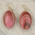Upcycled dangle earrings, 'Rustic Love in Pink' - Hand Crafted Upcycled Plastic Dangle Earrings in Pink (image 2) thumbail