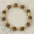 Wood stretch bracelet, 'Beige Fantasy' - Artisan Crafted Sese Wood and Recycled Plastic Bracelet