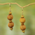 Wood beaded dangle earrings, 'Rustic Dreams' - Artisan Crafted Wood Beaded Dangle Earrings from Ghana thumbail
