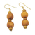 Wood beaded dangle earrings, 'Rustic Dreams' - Artisan Crafted Wood Beaded Dangle Earrings from Ghana (image 2a) thumbail