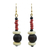 Agate and wood beaded earrings, 'Stay with Me' - Red Agate and Wood Beaded Earrings Artisan Crafted Jewelry (image 2a) thumbail