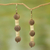 Wood dangle earrings, 'Paper Lanterns' - Recycled Plastic Wood Dangle Earrings from West Africa (image 2) thumbail