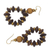 Wood dangle earrings, 'Bloom in Chocolate' - Fair Trade Sese Wood Beaded Dangle Earrings from Ghana (image 2c) thumbail