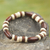 Wood stretch bracelet, 'Chocolate' - Artisan Crafted Wood Beaded Stretch Bracelet from Ghana (image 2) thumbail
